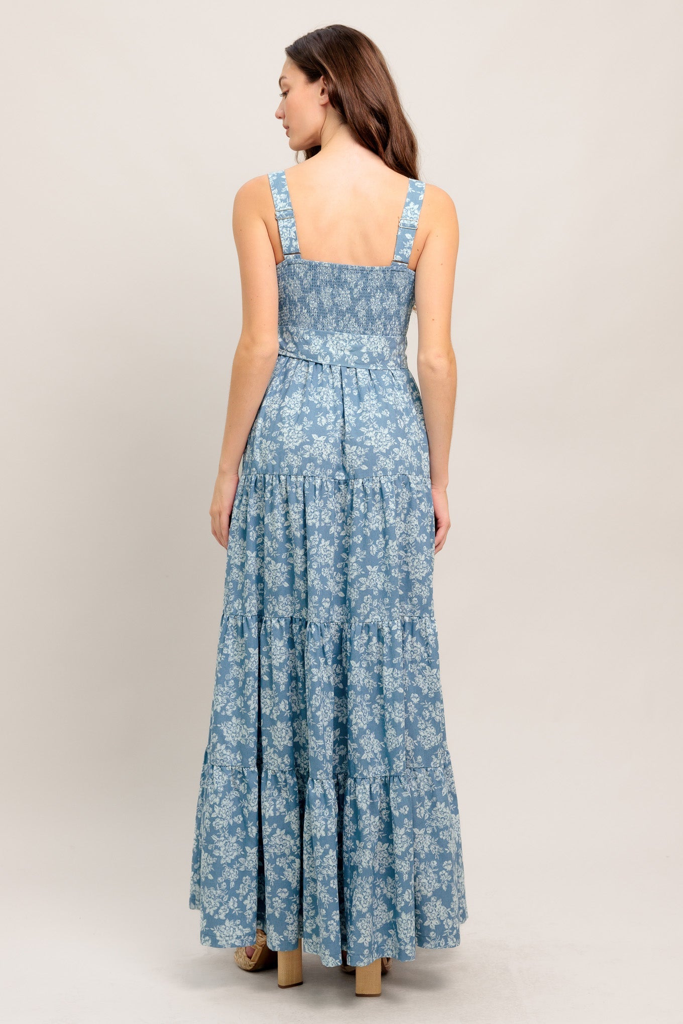 Modern Prairie Floral Vævet Maxikjole