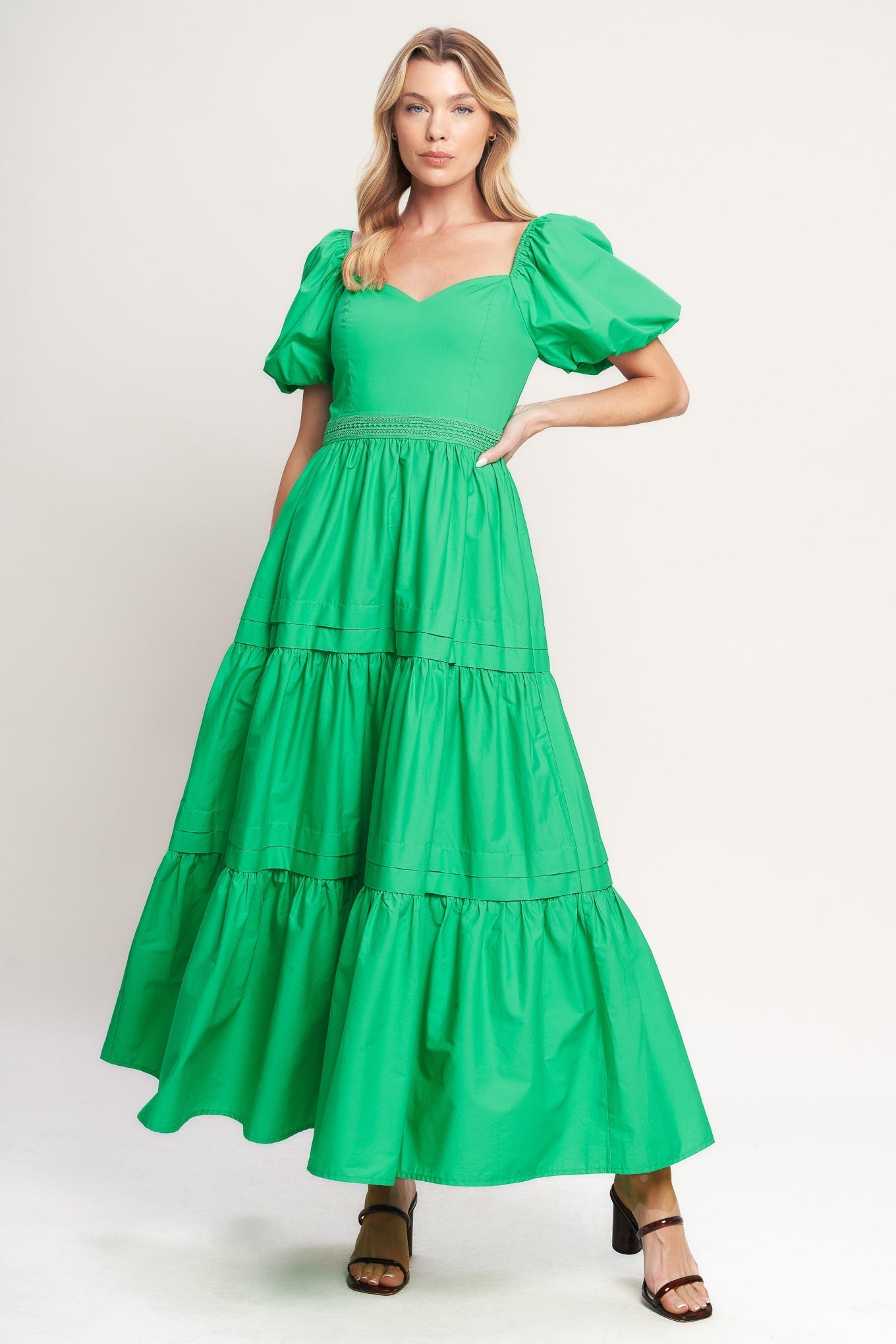 Sweet Verdant Vævet Maxikjole