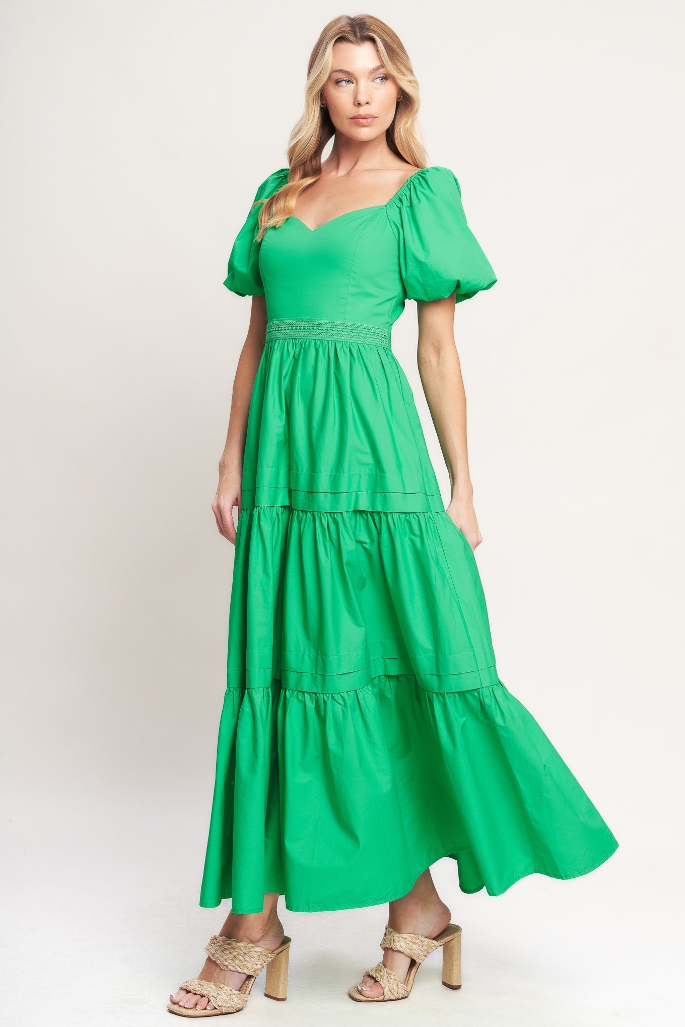 Sweet Verdant Vævet Maxikjole