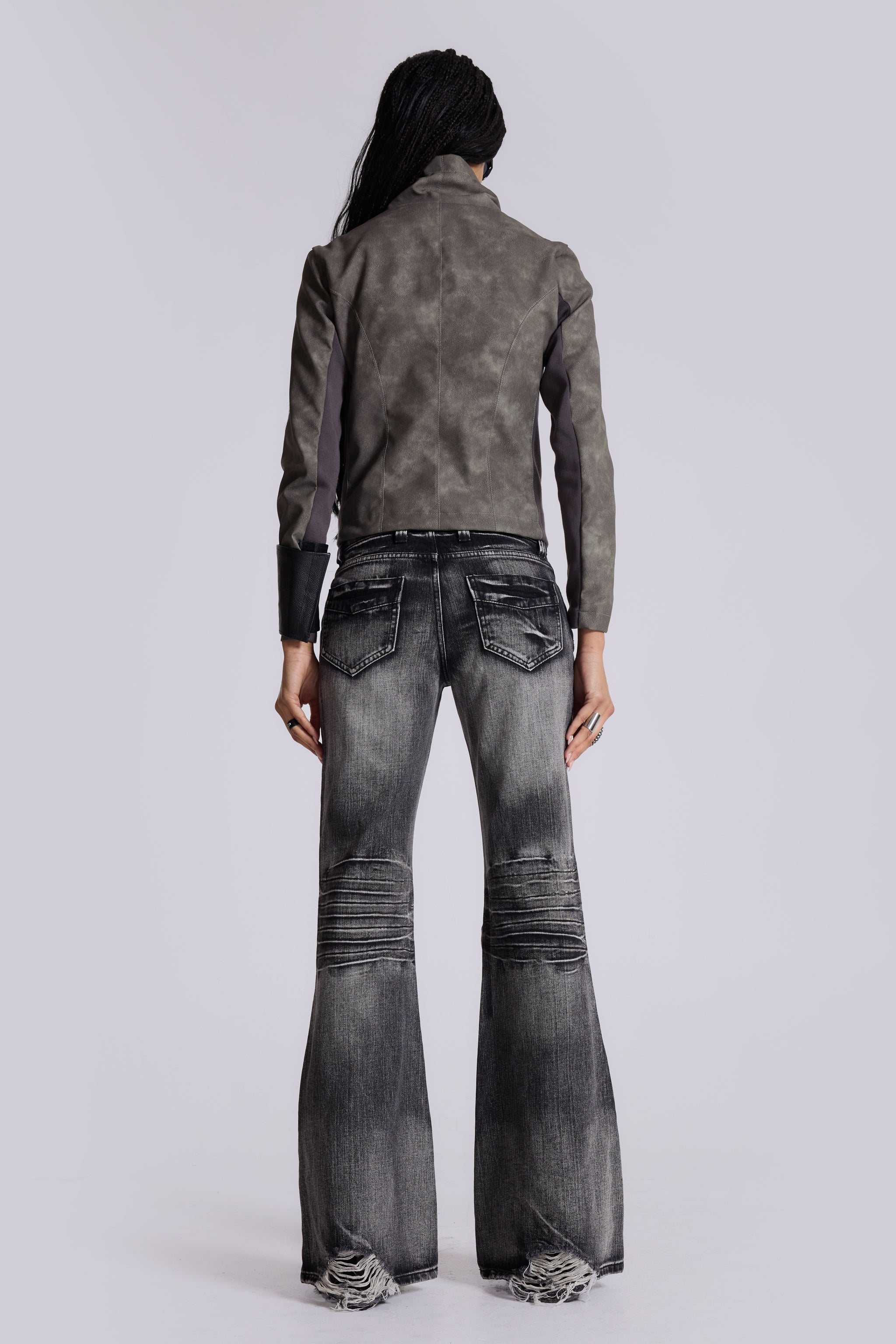 Washed Black Drift Bootcut Jeans