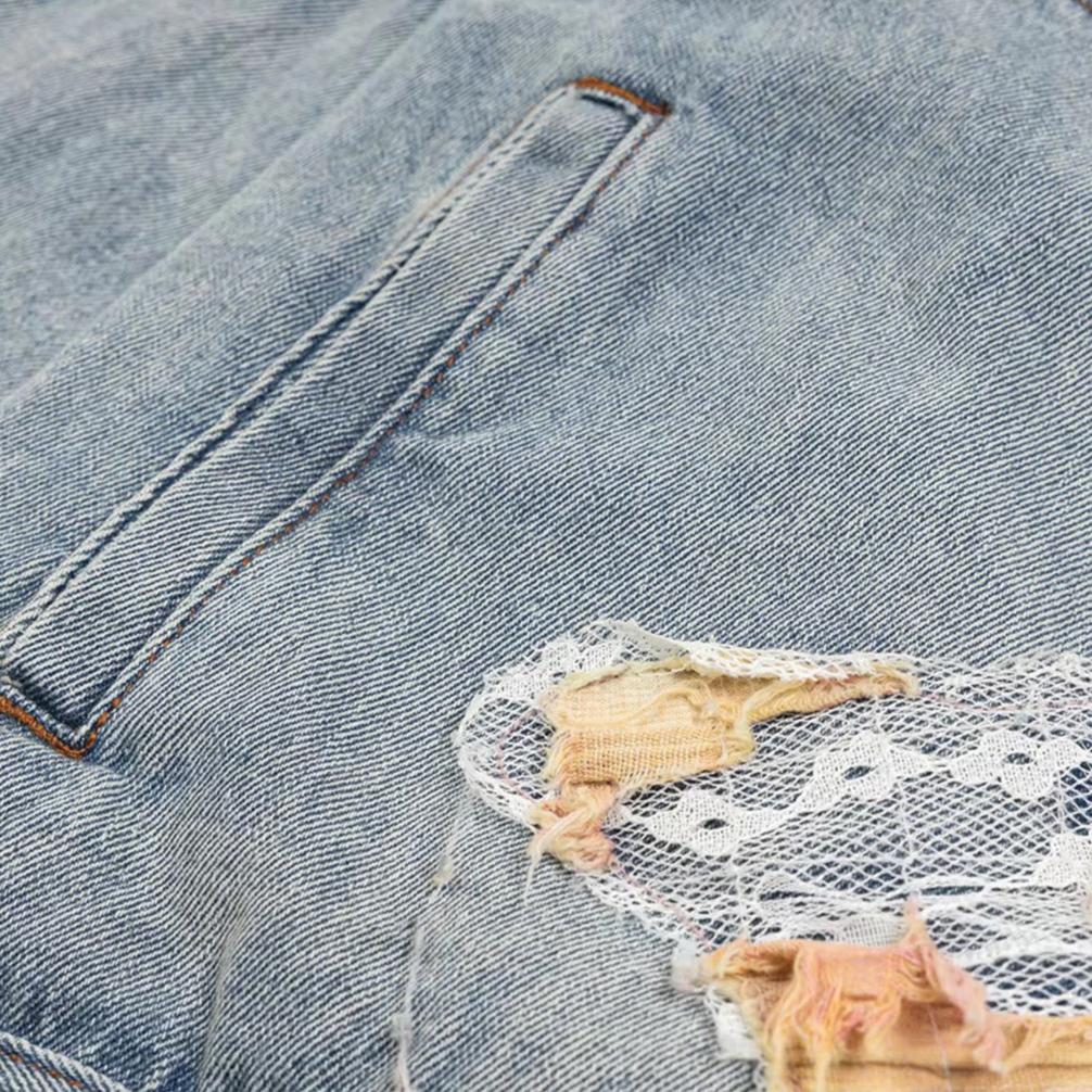 Patchwork Cargo Denim Jakke