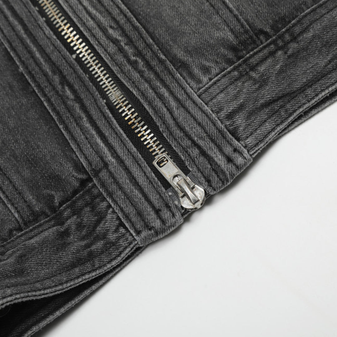 Slidt Denim Motorcykeljakke