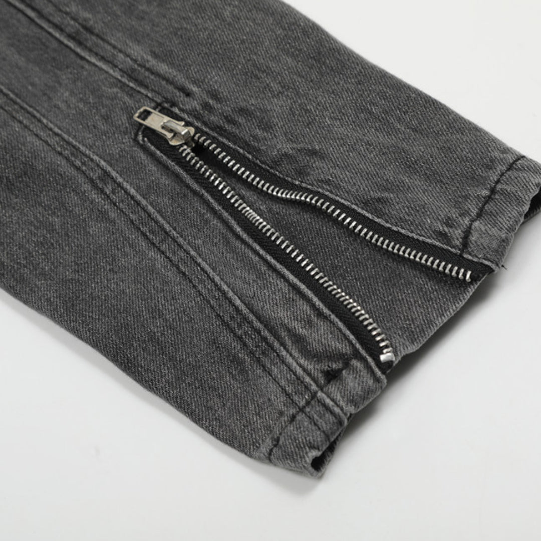 Slidt Denim Motorcykeljakke