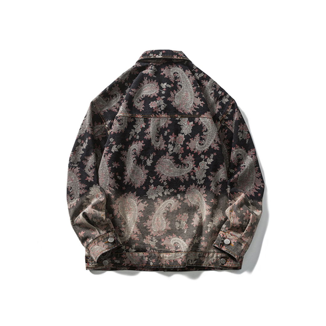 Gradient Flower Print Jacket