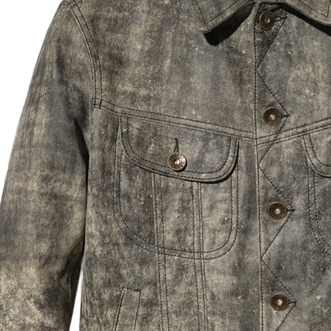 Leather Camo Jacket