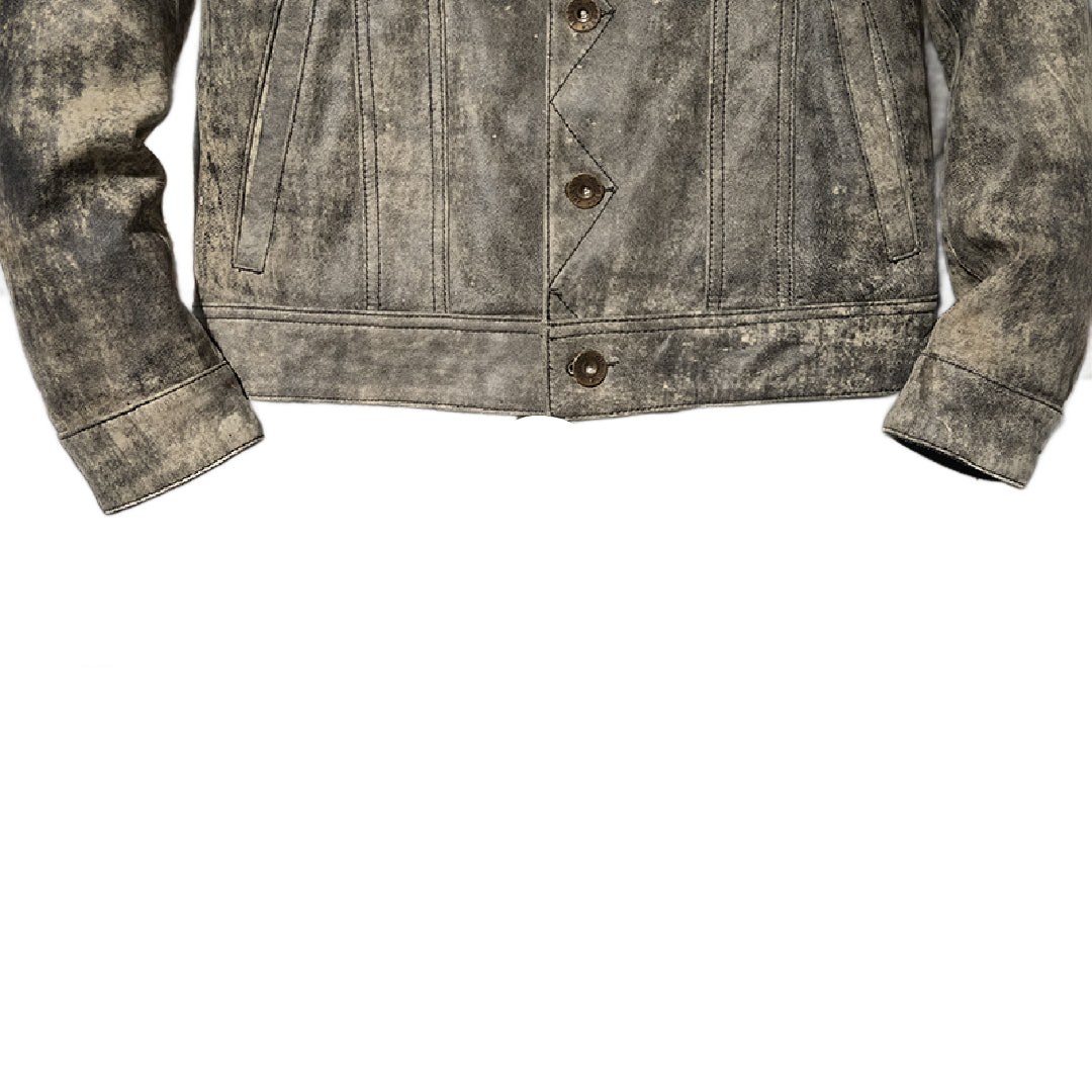 Leather Camo Jacket