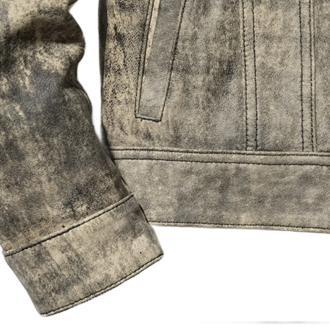 Leather Camo Jacket
