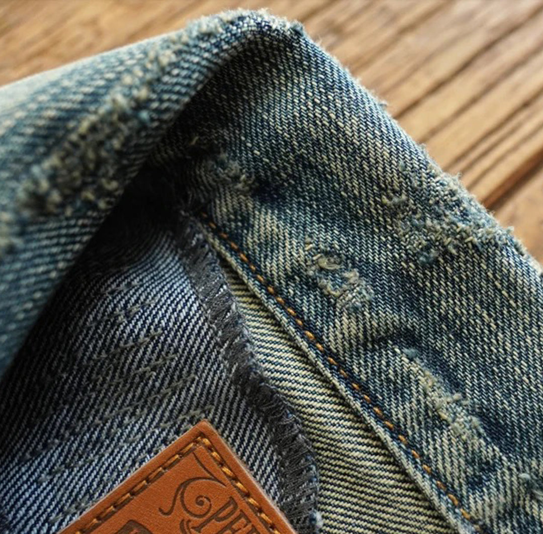 Veste cargo patchwork en denim