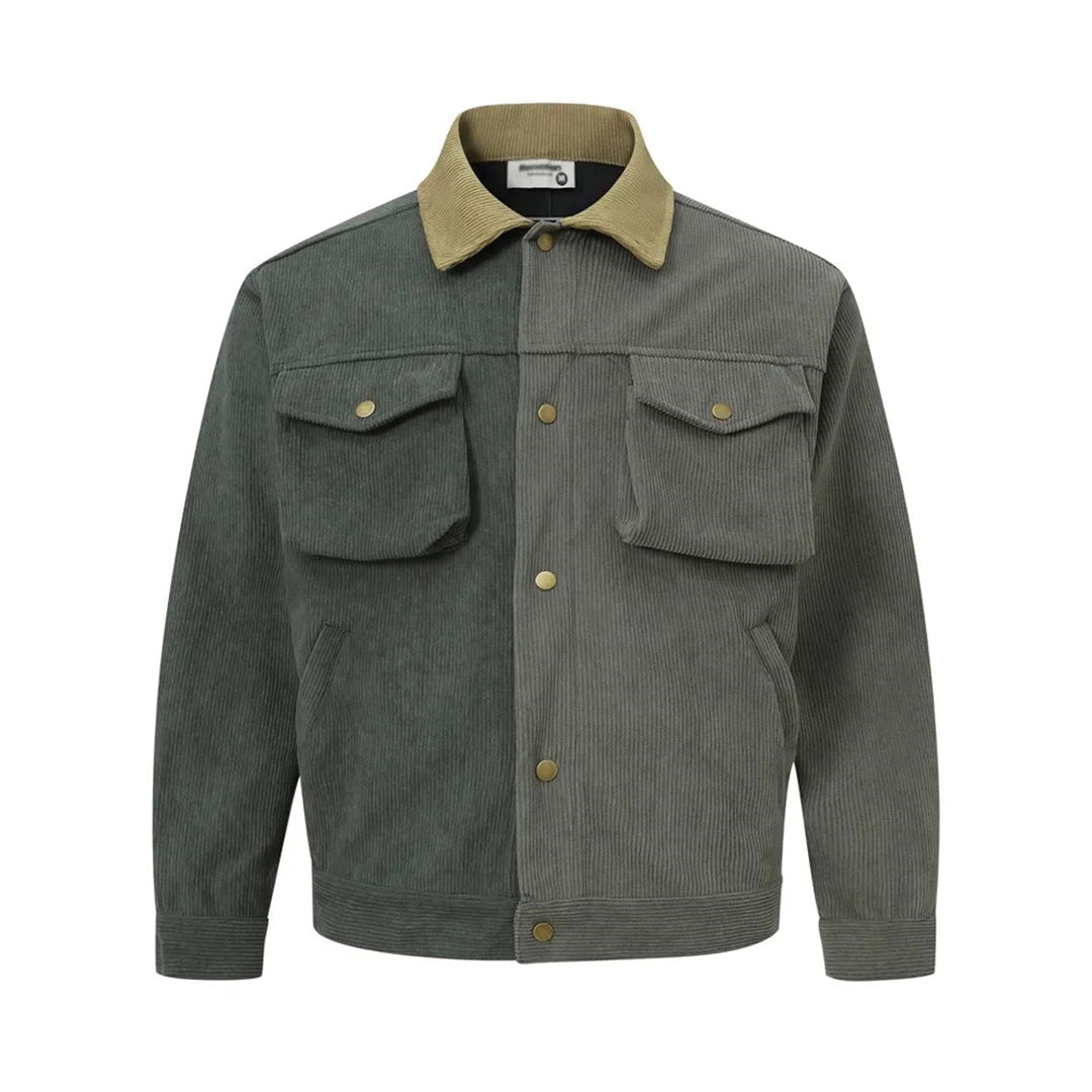 Patchwork Cargo Denim Jakke
