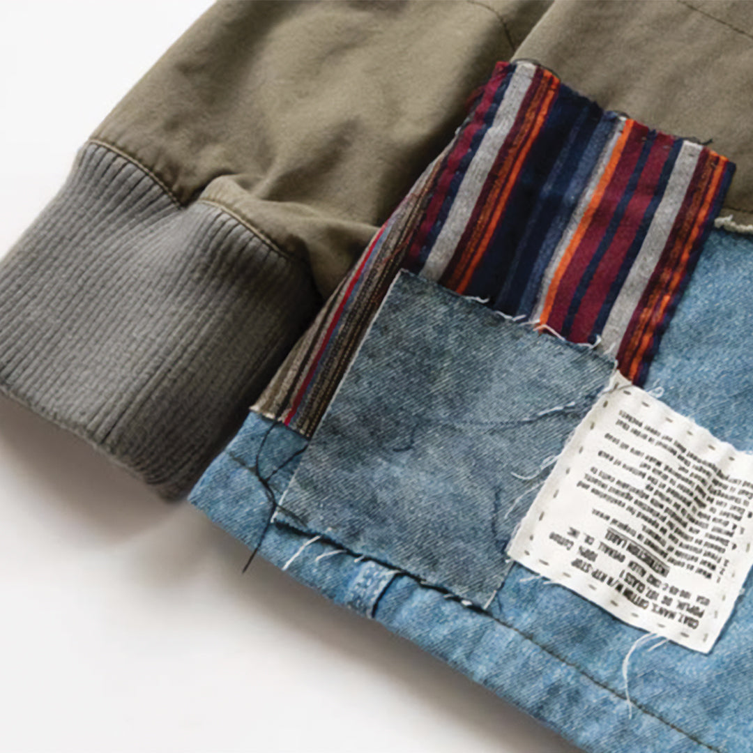 Patchwork Cargo Denim Jacket