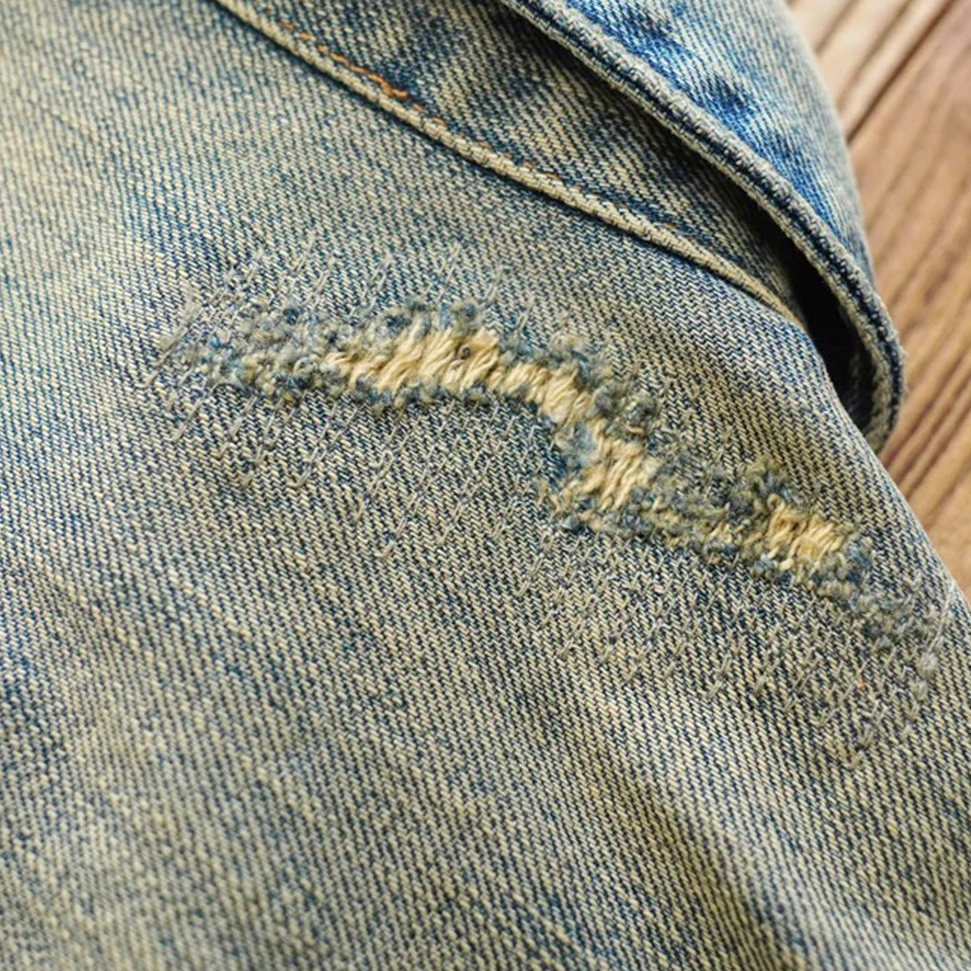 Veste cargo patchwork en denim