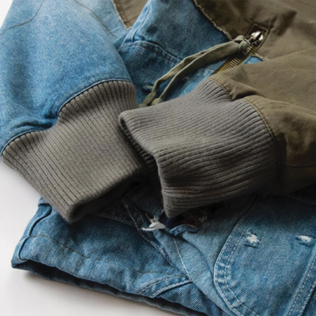 Patchwork Cargo Denim Jacket