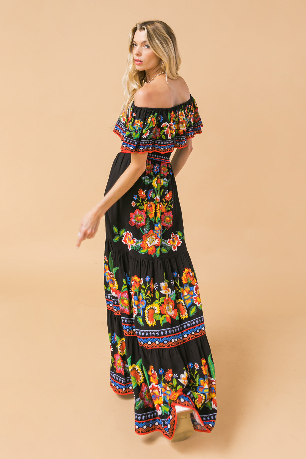 Poetic Love Print Maxi-kjole