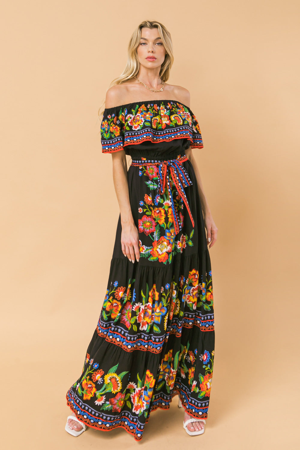 Poetic Love Print Maxi-kjole