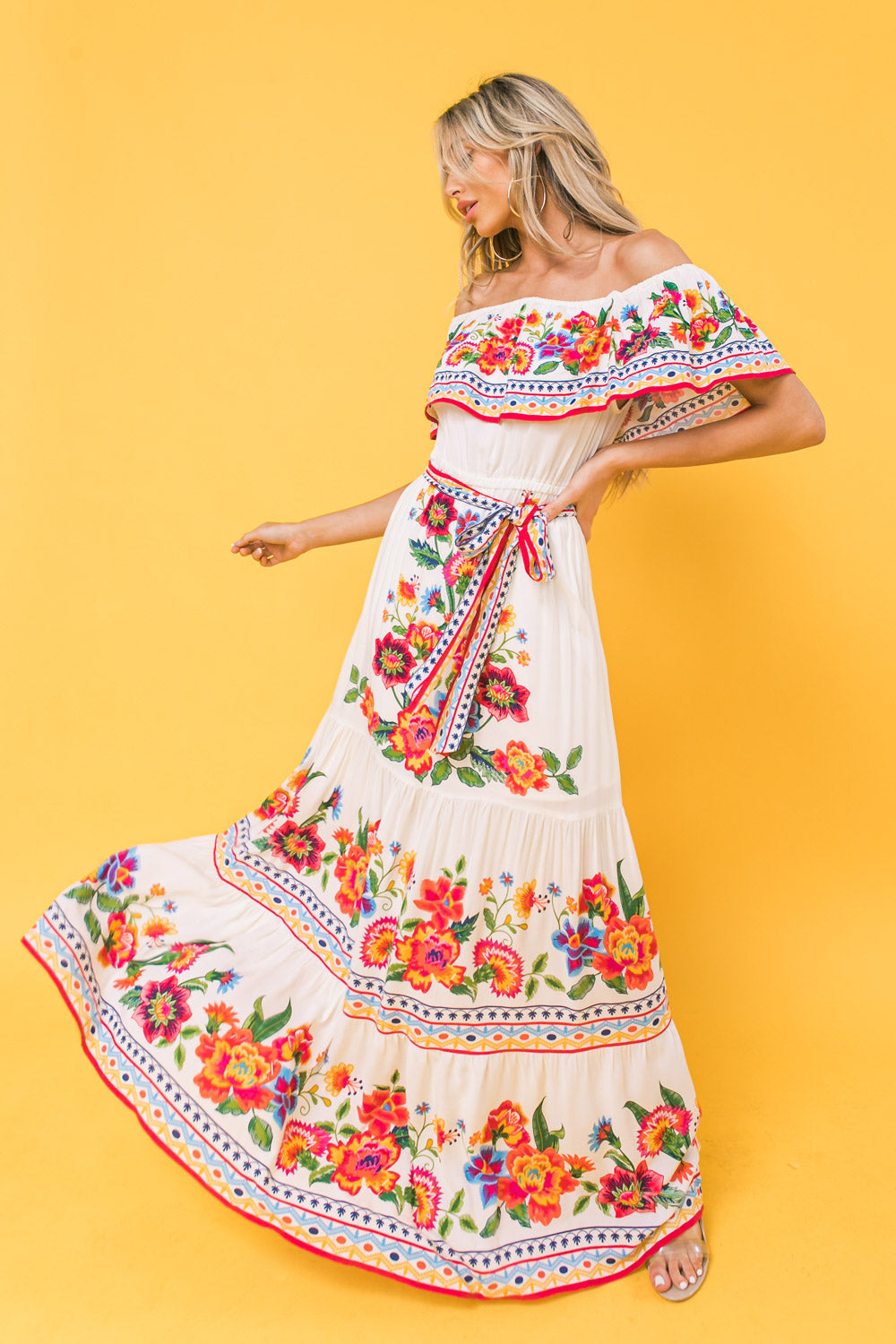 Poetic Love Print Maxi-kjole