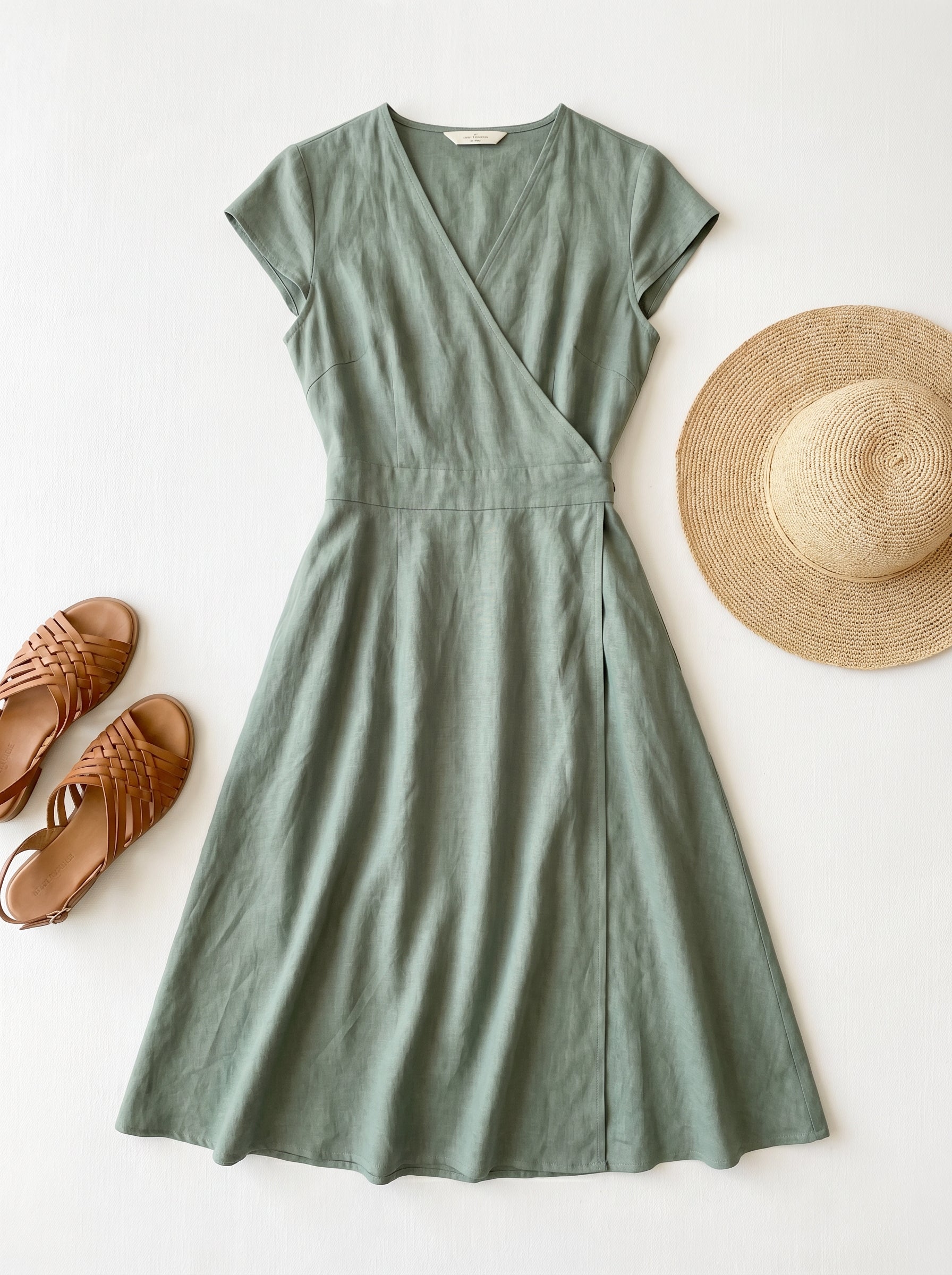 "Easy Breezy" Cross-Front Midi Dress