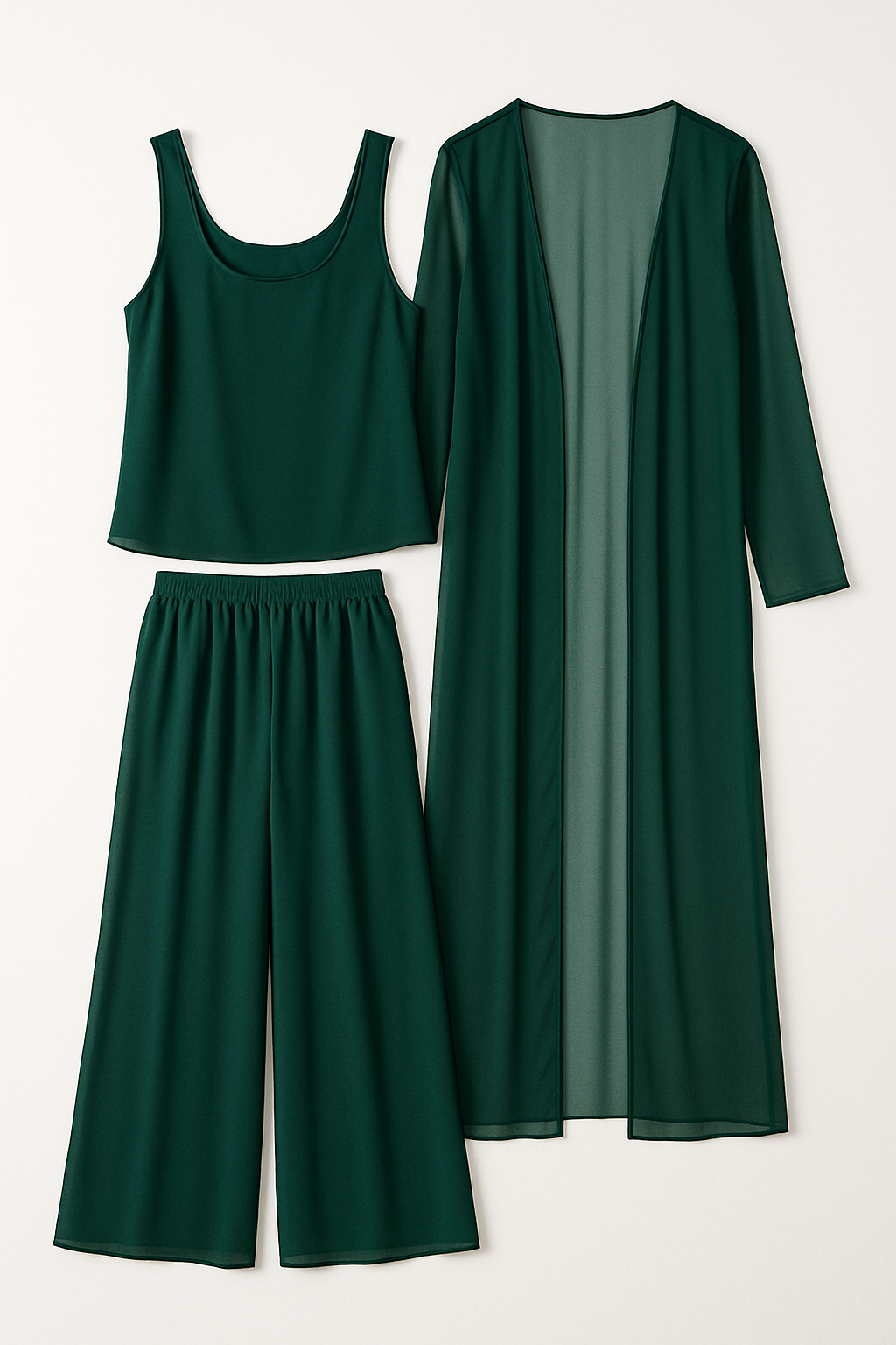 "Verde" Three-Piece Chiffon Set