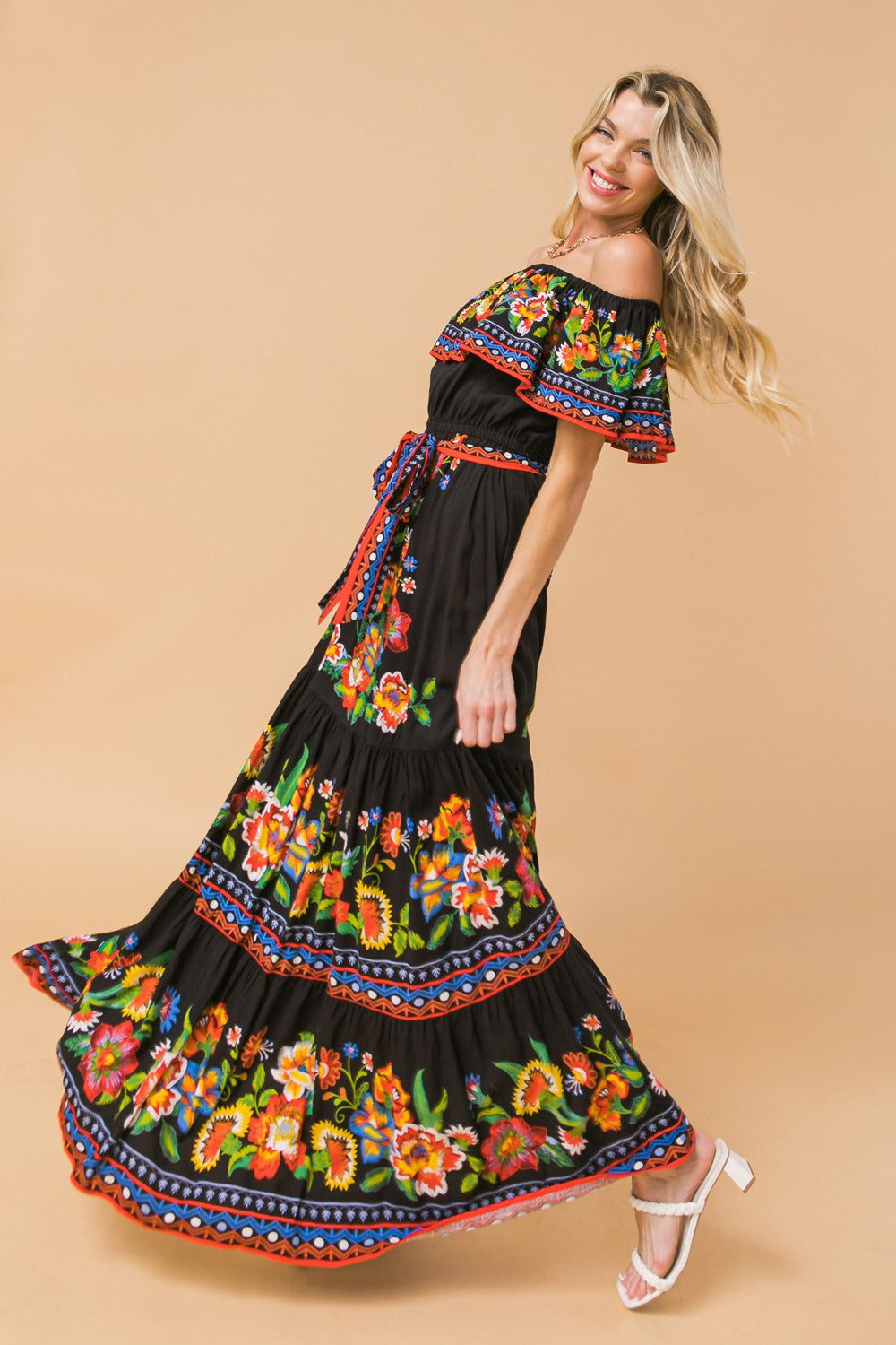 Poetic Love Print Maxi-kjole