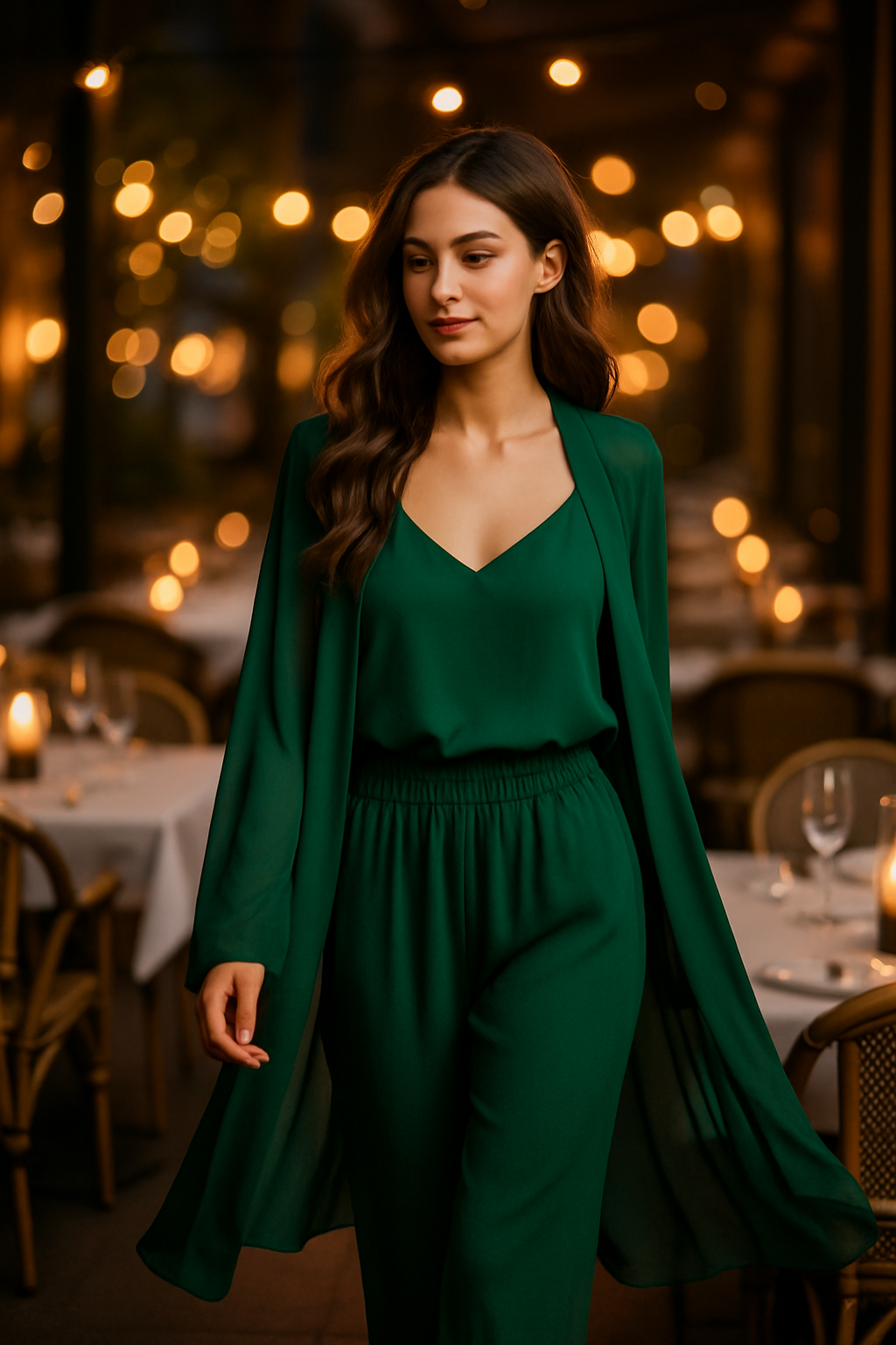 "Verde" Three-Piece Chiffon Set