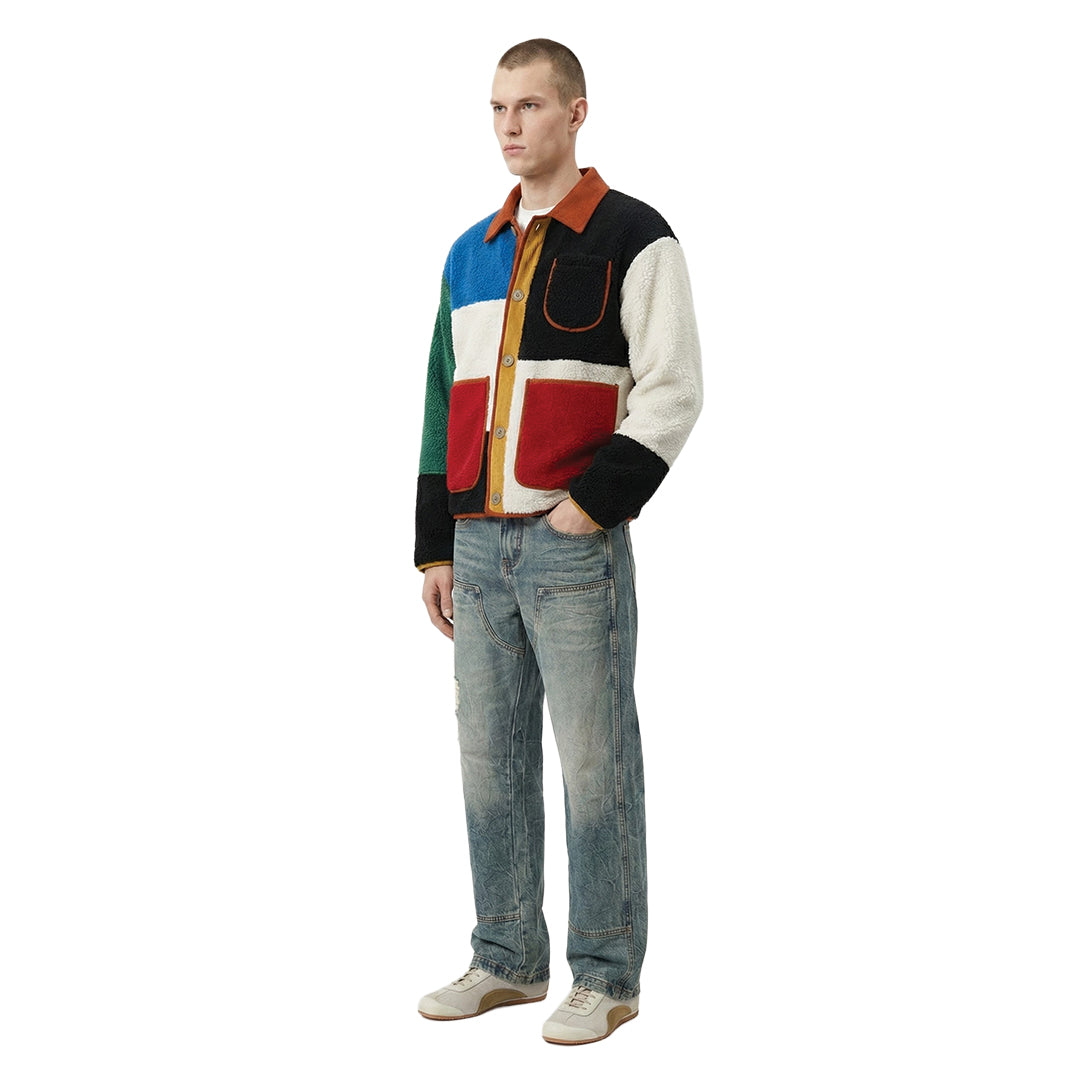 Patchwork Cargo Denim Jacket